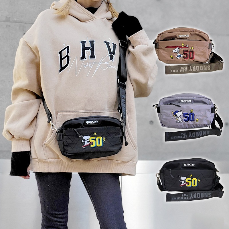 スヌーピー SNOOPY 2WAY ミニ ショルダーバッグ ポーチ バッグインバッグ ワンポイント