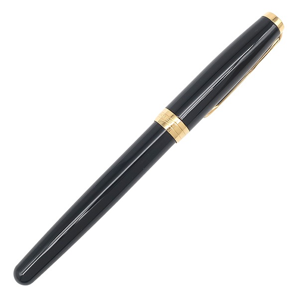 パーカー 万年筆 ソネット ラックブラックGT 真鍮 ラッカー K18(ペン先) ブラックXゴールド F(細字) K18ペン先 カートリッジ/コンバーター両用式 1950550 【中古】