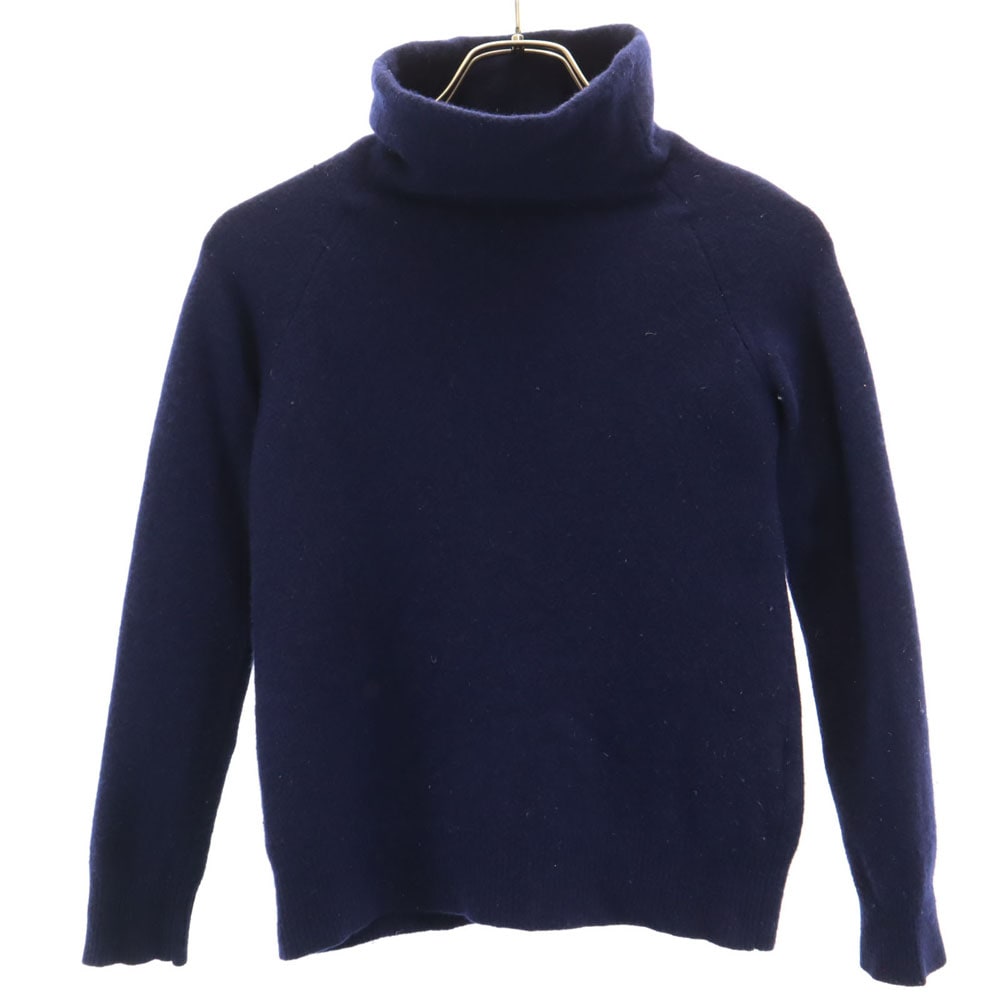 ヨウジヤマモトプリュスノアール 日本製 ウール 長袖 タートルネック ニット 2 ネイビー YOHJI YAMAMOTO+NOIR レディースニット