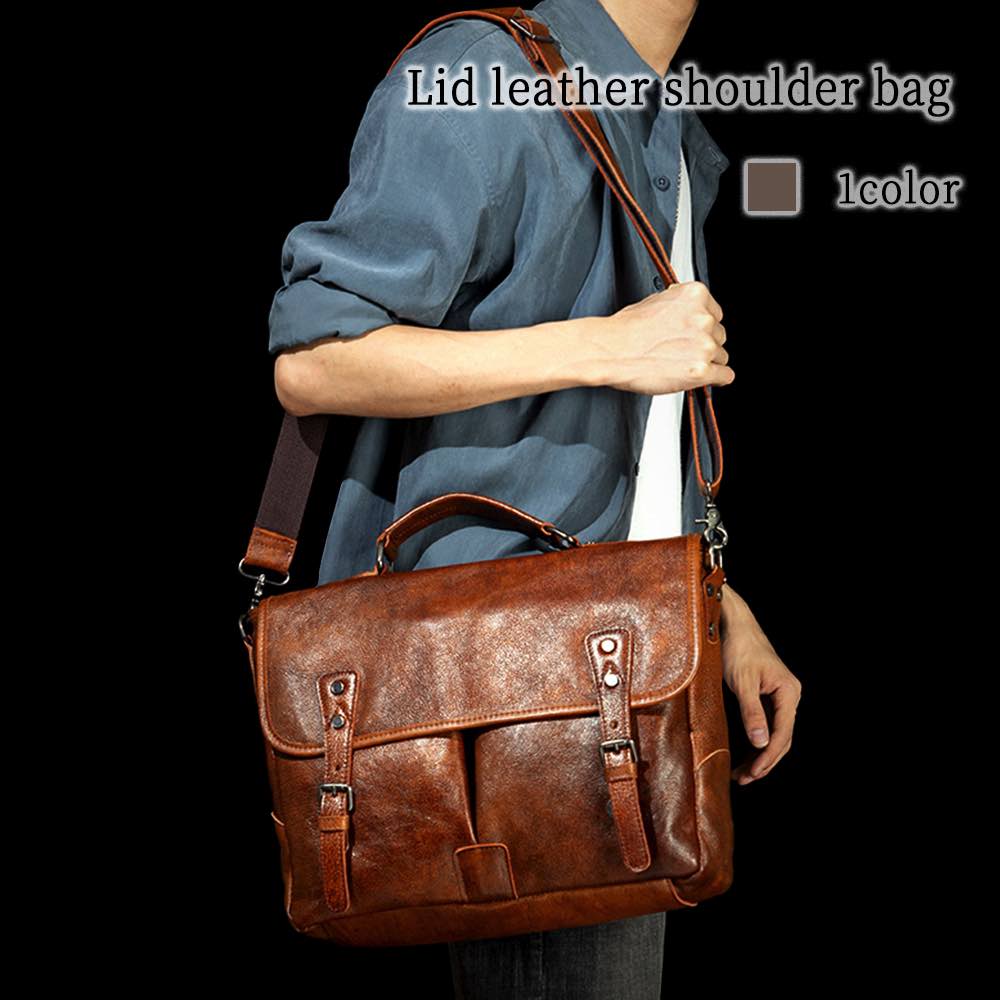 ショルダーバッグ メンズ 蓋付きレザーショルダーバッグ 冬 軽量 A4 春 人気 大人 小さめ 本革 ボディバッグ 斜めがけ ナイロン かっこいい 秋 バッグインバッグ 多収納 縦型 大きめ 鞄 おし