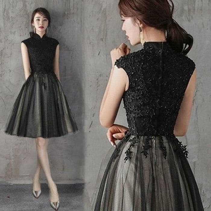 【送料無料】ビーズ刺繍ブラックレイヤードチュールスカート結婚式デート演奏会ツーピース風ハイネックノースリーブフレアスカートレースパーティーおしゃれスパンコールゴージャス大人可愛いスタイリッシュミディア 5,467円
