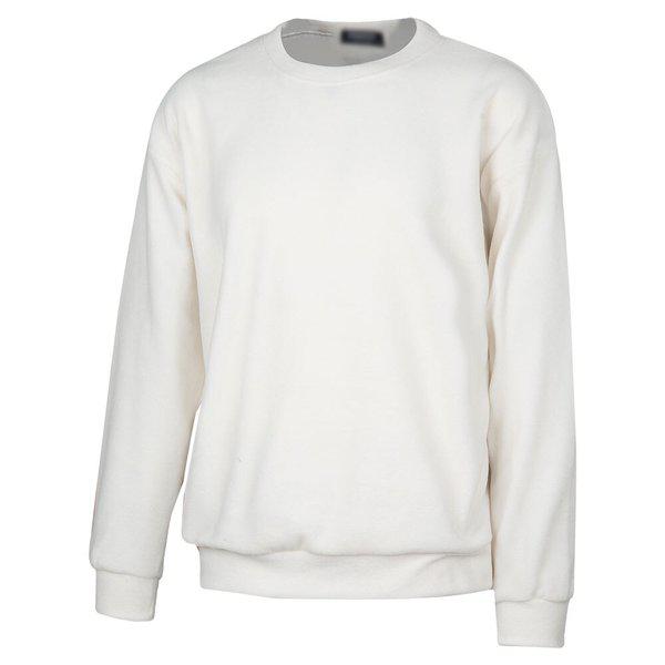 メンズベーシックラウンド長袖フリースTシャツ NE-TSA-Q010-クリーム