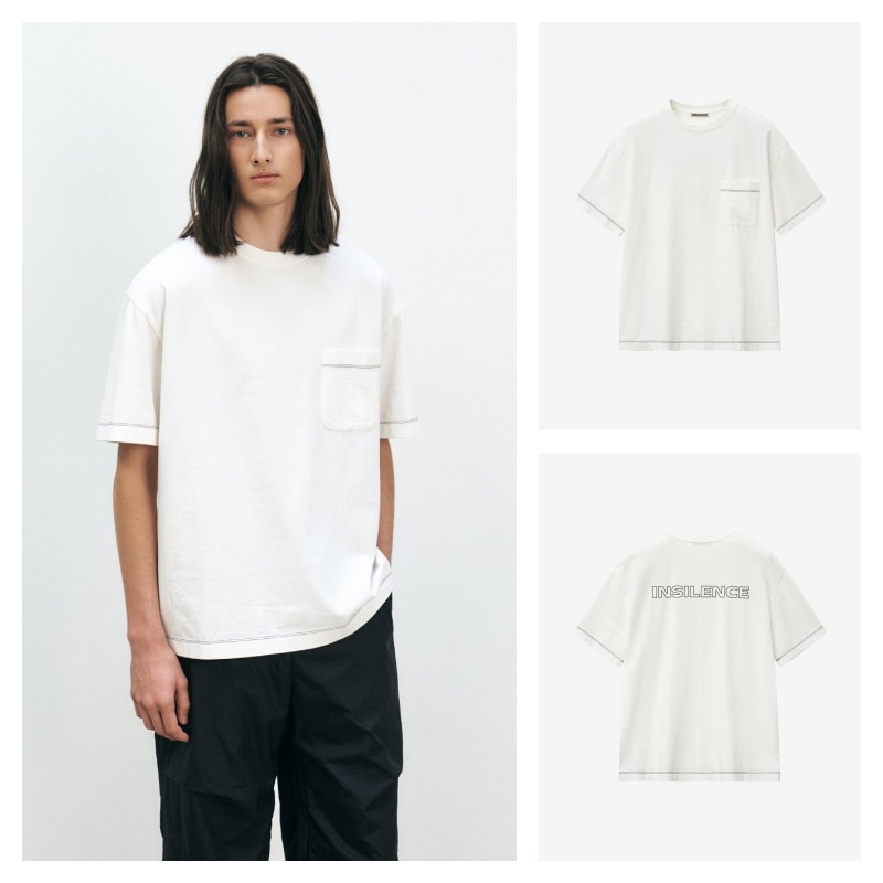 【INSILENCE】 BACKPRINT POCKET T-SHIRT : OFF WHITE