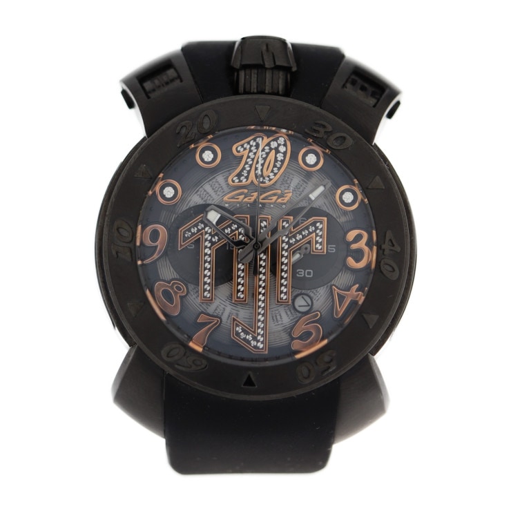ネイマールモデル マニュアーレ48 MANUALE 48MM 腕時計 8012.NJ.01 ステンレススチール ラバー ブラック 黒文字盤 クォーツ 世界限定500本【本物保証】