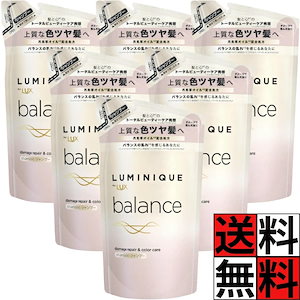 ラックス ルミニーク バランス シャンプー 詰め替え ダメージリペア カラーケア ヘアケア 髪の毛 上質 ツヤ 月見草オイル シアバター 保湿 補修 LUX 350g ×6個