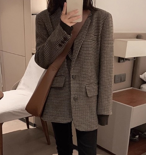 レディース トップス ジャケット 上着 前開き 長袖 格子柄 ストレート ボタン 大人可愛い きれいめ シンプル カジュアル 上品 おしゃれ かっこいい レトロ こなれ感 ラフ ボーイッシュ