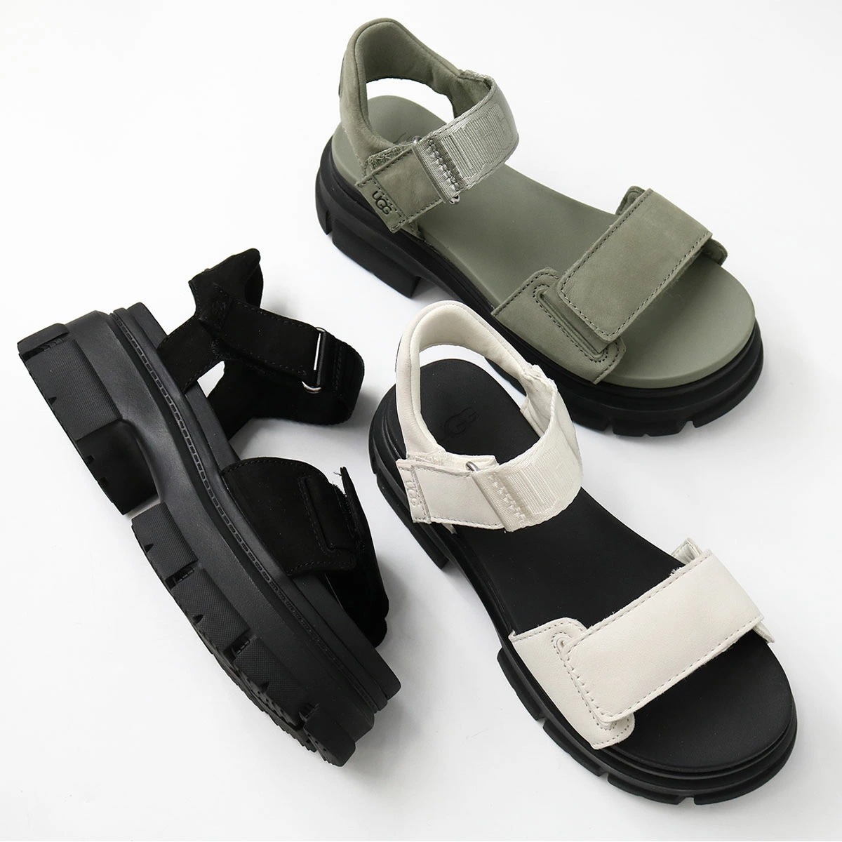 プラットフォームサンダル W ASHTON ANKLE アシュトン アンクル 1136764 レディース スウェード ジャガードロゴ ストラップ 厚底 シューズ フラットソール ヒール