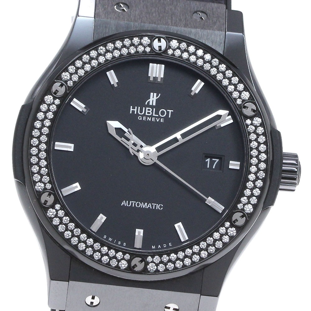 ウブロ HUBLOT 542.CM.1170.LR.1104 ビッグバン ブラックマジック ダイヤベゼル 自動巻き メンズ 極美品 _861586【中古】