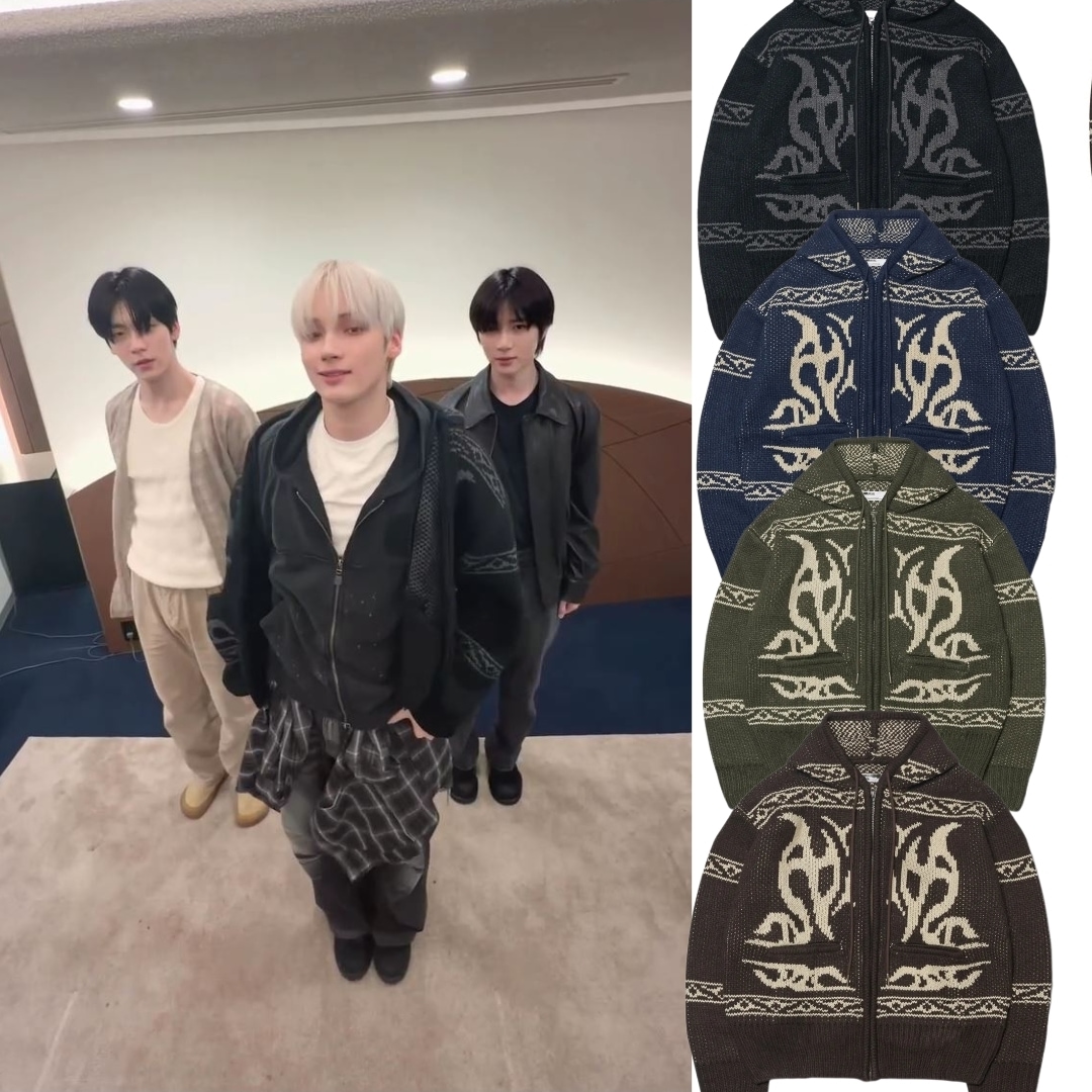 TXT ヒュニンカイ 着用 COWICHAN HOODED ZIP-UP 4色