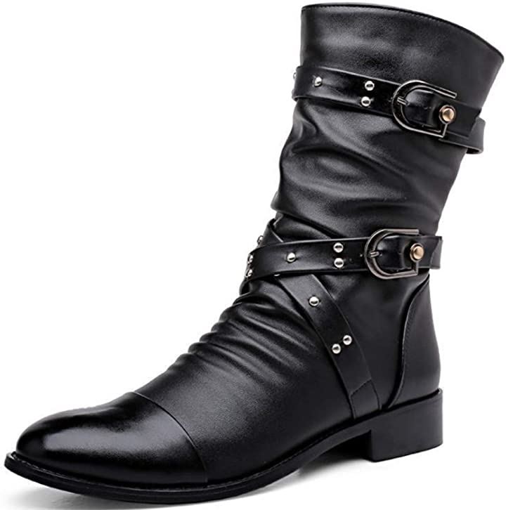 カジュアル エンジニア ライダース スタッズ メンズ ブーツ ブラック 27.5cm(ブラック, 27.5 cm)