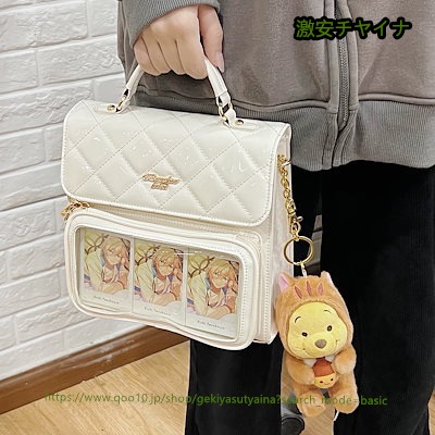 痛バッグ　痛バ　3way リュックサック　ハンドバッグ　ショルダーバッグ　多数推しカラー　PU革　メッシュプレート付き　缶バッジ入れ　推し活　透明ビニールバッグ