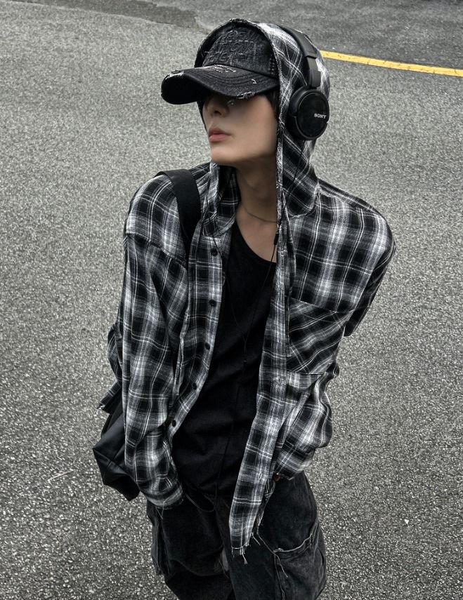 [COSYHARU公式]Blissfully Check Hood Shirt 6,067円