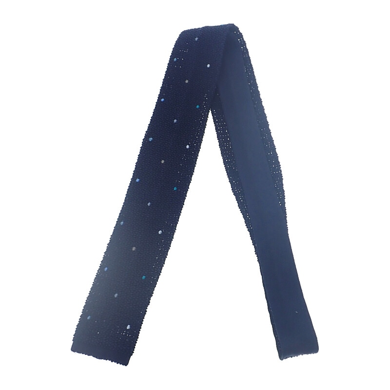 シルク ニットタイ ドット柄 H903011T16 ネクタイ シルク ネイビー メンズ【Aランク】