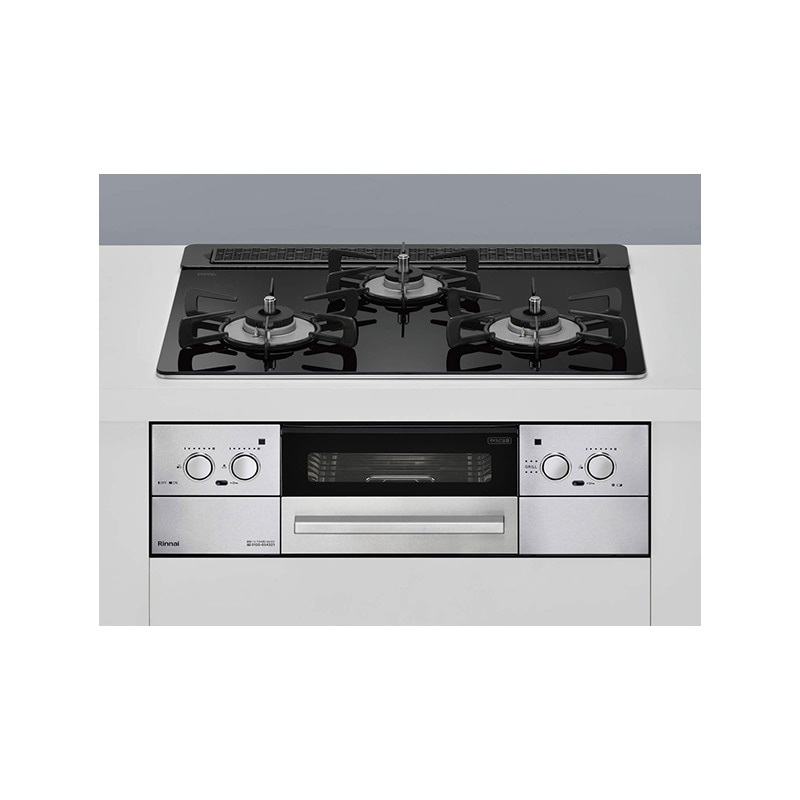 ビルトインコンロ 3口コンロ ガラストップ ナイトブラック 水無し両面焼き オートグリル 幅60cm プロパンガス LPG RHX31W32L1RAW-LPG