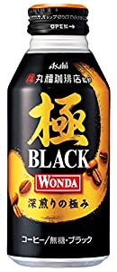 アサヒ飲料 ワンダ 極 ブラック ボトル缶 400g24本 [コーヒー] [丸福珈琲店監修]