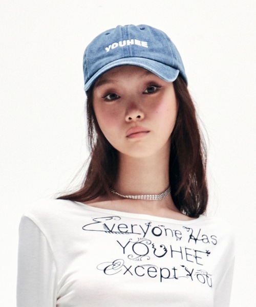 YOUHEE YOUHEE LOGO BALL CAP BLUE YHHTEC001BL