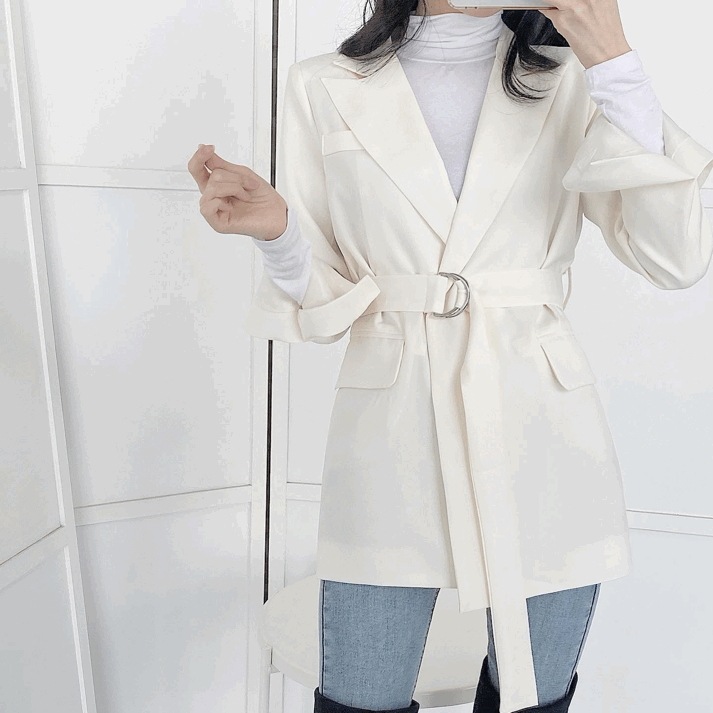 [韓国制作2種類のスタイリング] ルア ベルト ジャケット 3color