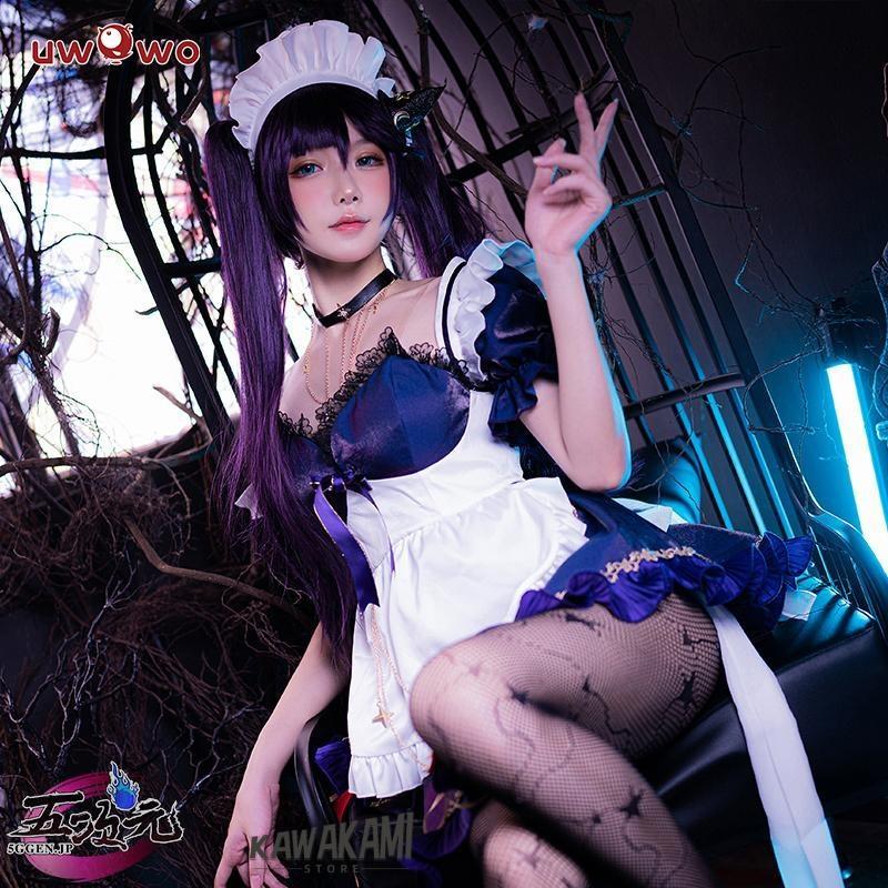 Uwowo　原神　コスプレ　モナ　メイド服　衣装　ウィッグ　神の目　追加可