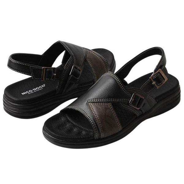 メンズサンダル シークレットヒール バカンス レザーサンダル