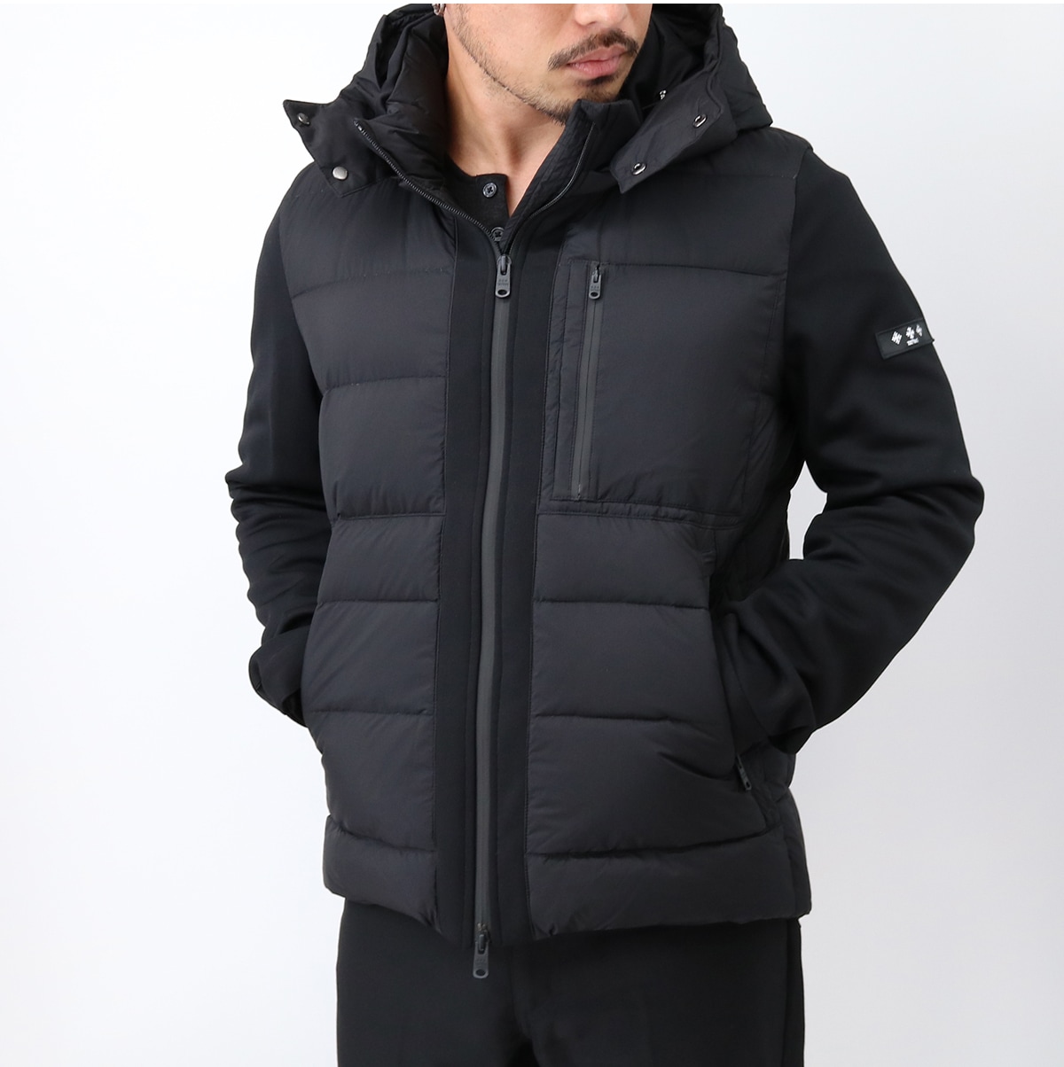 メンズダウンジャケット MTAT24A4840-D TARO タロ ナイロン フード付き ダウンコート 袖切替 アウター ブランド