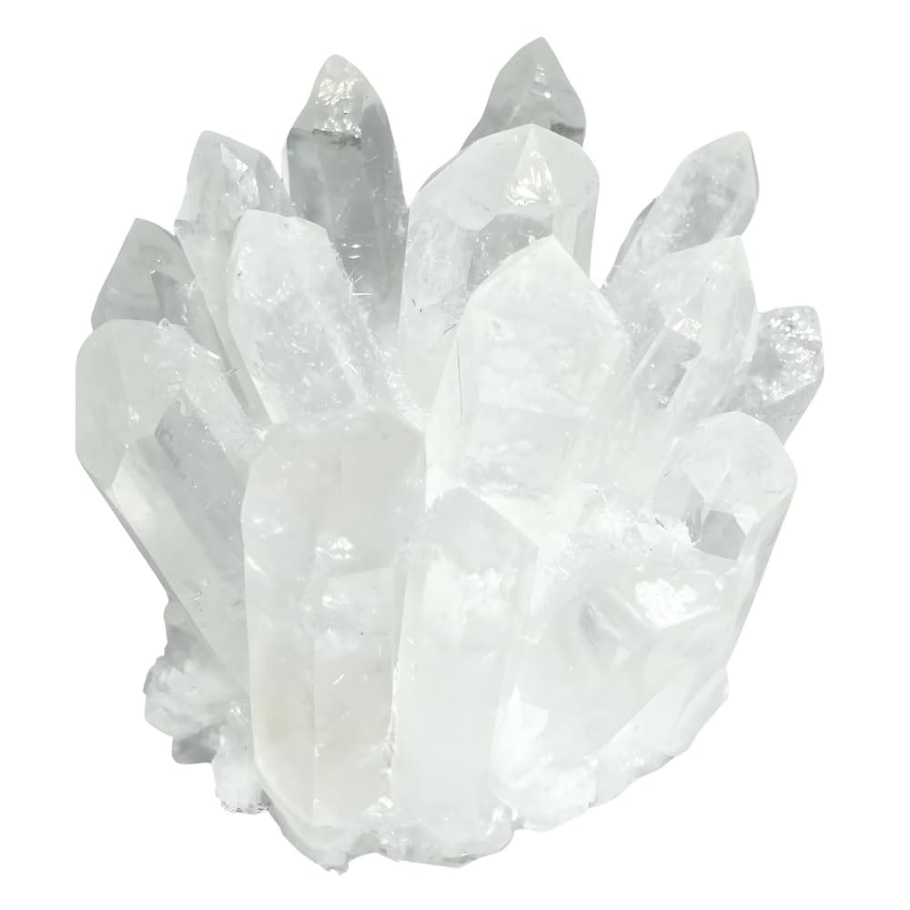 水晶 クラスター 浄化用 パワーストーン 原石 置物 クリスタル 幸運 開運 グッズ 悪霊 お守り 魔除け 厄除け 玄関 インテリア 白水晶 (Mサイズ)