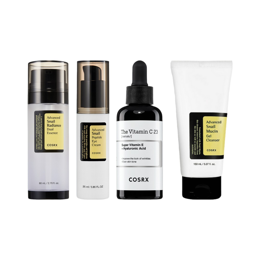 光彩ハリ集中4点セット ジェルクレンザー150ml＋デュアルエッセンス80ml＋ビタミンCセラム＋アイクリーム25ml