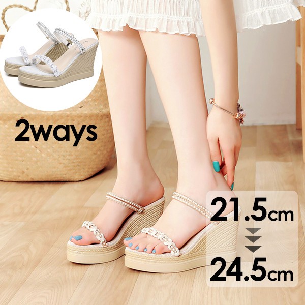 サンダル 厚底 ウェッジソール 2ways 9cmヒール ハイヒール 厚底サンダル かわいい ストーム ヒールサンダル 小さいサイズ レディース 韓国 かわいい おしゃれ 可愛い 靴