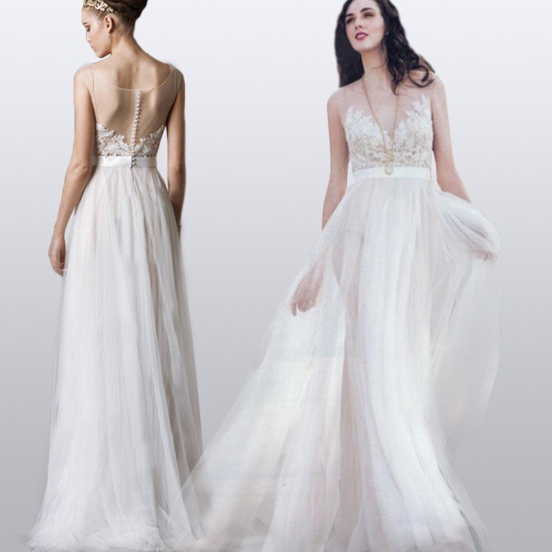 ウェディングドレス 二次会 結婚式 白ワンピース 花嫁 ロングドレス 清楚なウェディングドレス 旅行