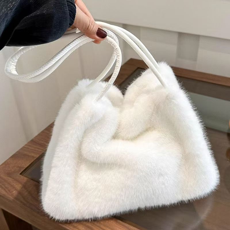 レディースバッグバケットバッグショルダーバッグファーバッグ2025秋NEWタイプ大容量A４可愛い３カラー30%までに制限