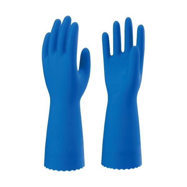 （まとめ）ショーワグローブ 塩化ビニール手袋 耐油 厚手 裏毛付 ブルー L NO170L 1双 10セット