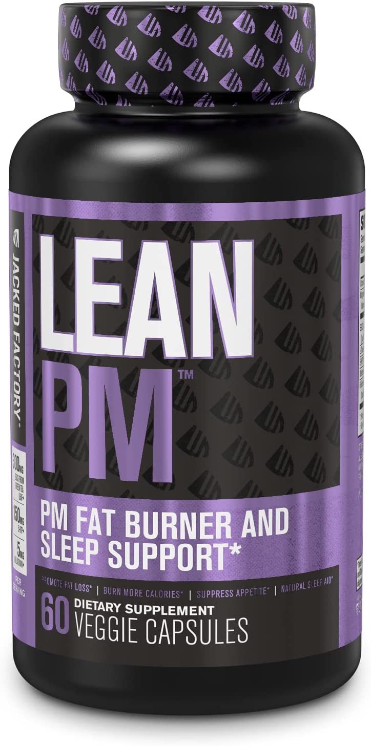 【Lean PM 夜の脂肪バーナー睡眠補助サプリメント】男性と女性のための食欲抑制剤 - 刺激物を含まない野菜の減量ダイエット ピル 60 錠