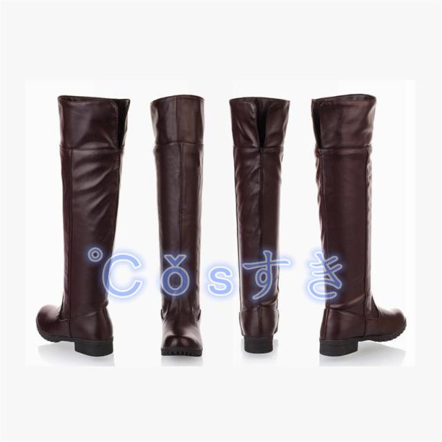 【全店任意2枚購入で100円OFF】進撃巨人 エレン 兵長ミカサ ブラウンブーツ　コスプレブーツ 靴 コスプレシューズ cosplay イベント ハロウイン パーティー 仮装