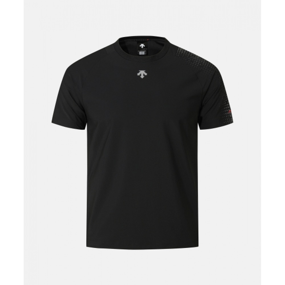 DESCENTE メンズクーリングトリコットグラフィックレギュラーフィットショートスリーブ T シャツブラック SR311TTS76