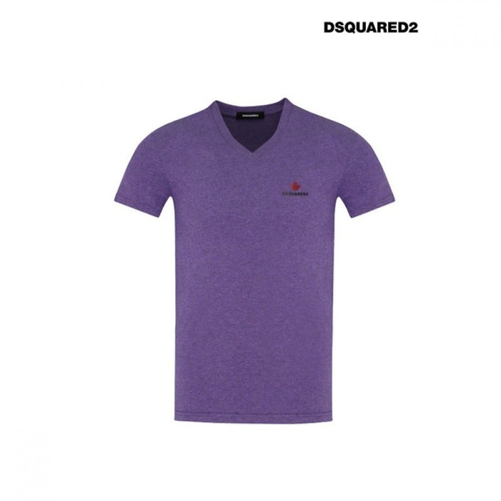 [DISQUARED2] ユニセックスメープル VネックTシャツパープル