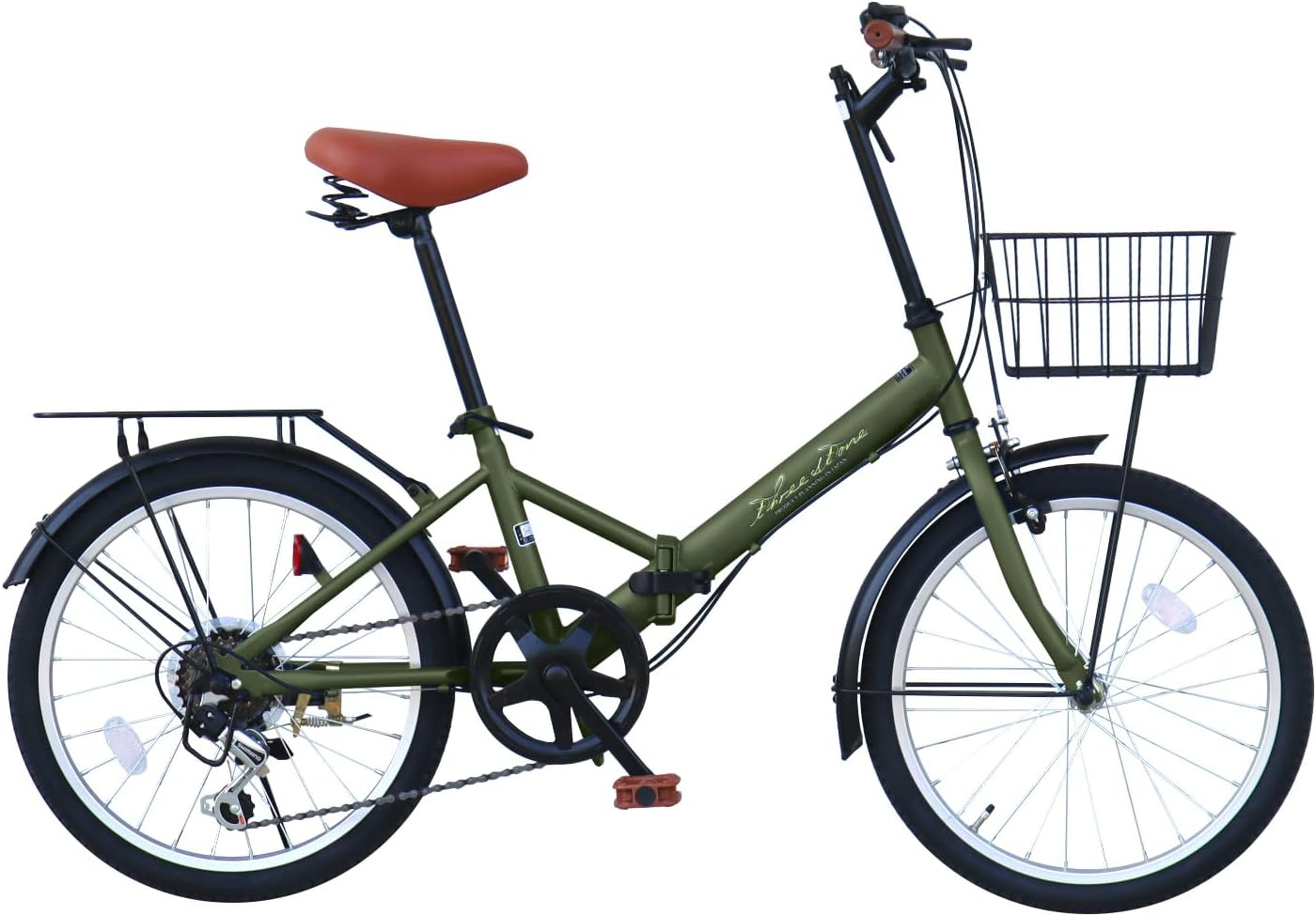 折りたたみ自転車 自転車 20インチ AJ-08C 荷台付き シマノ6段ギア カゴ ライト ワイヤーロック錠 プレゼント 通勤 通学 街乗り