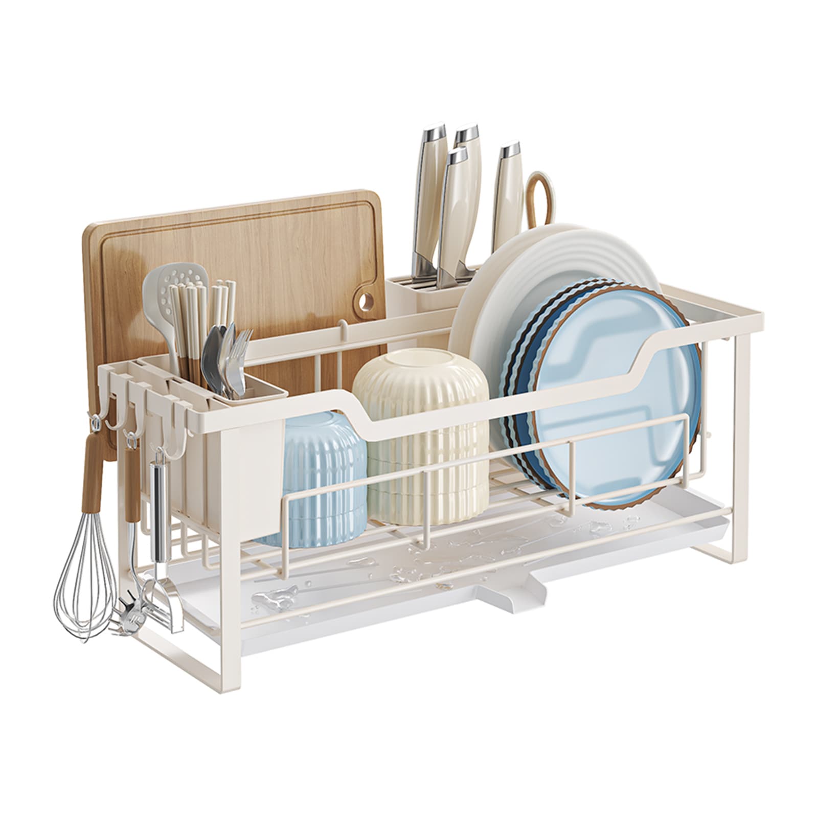 ママ倉 水切りラック サイド深型 スリム シンク横 水切りかご 省スペース キッチン 水切り 食器乾燥ラック カウンタートップマウント ホワイト ブラック