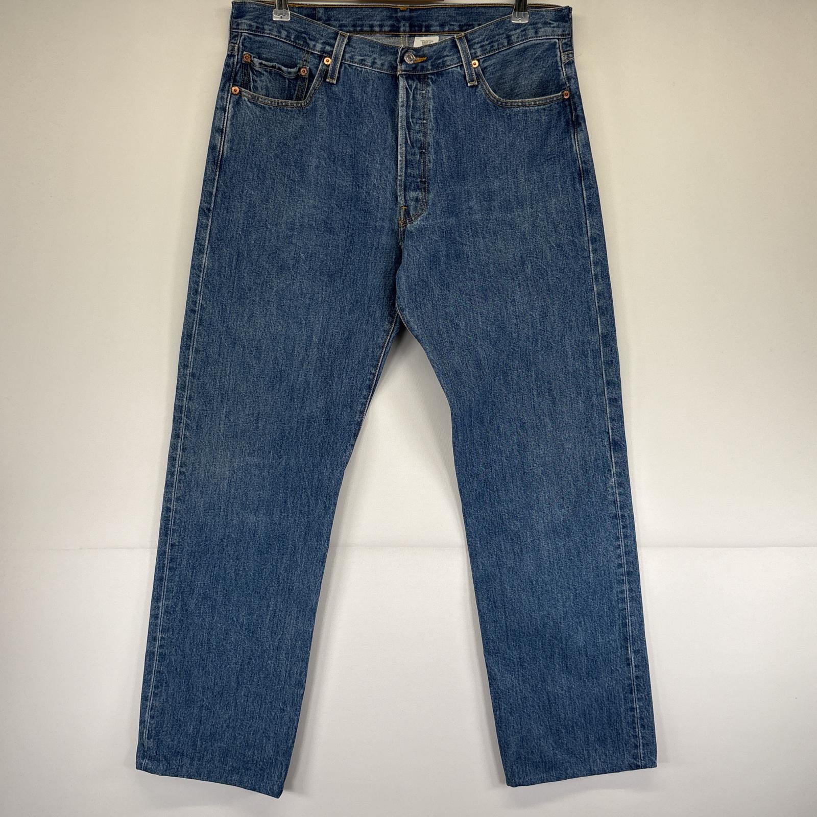 古着 デニムパンツ 501 ストレート ボタンフライ 5ポケット ジーンズ ジーパン w36 L34 ブルー メンズ