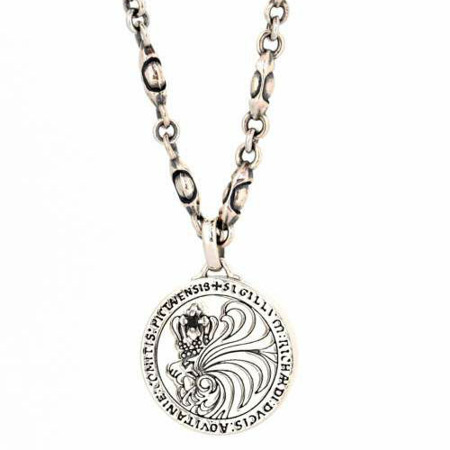 ハウル コイン ネックレス キバチェーン シルバー925 ブラックジルコニア メンズ ブランド 彼氏 プレゼント