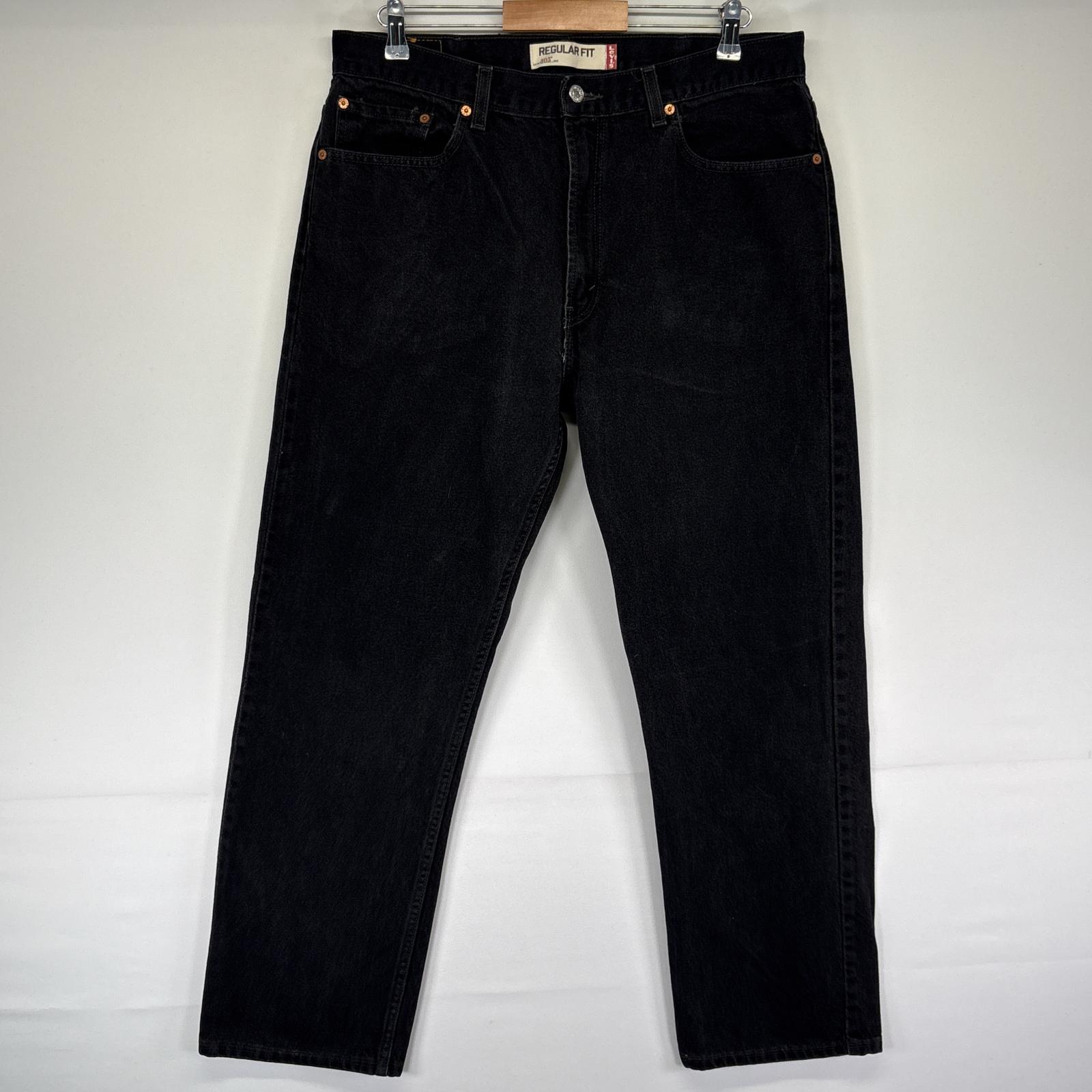 古着 デニムパンツ 505 ストレートジーンズ ジーパン 5ポケット 長ズボン w38 L30 ブラック メンズ