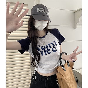 tシャツ-韓国-へそ出し