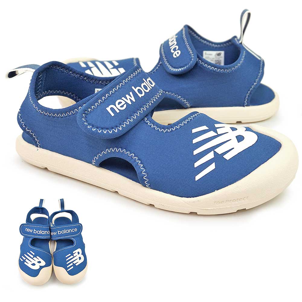 キッズ サンダル SYFCRS B1 ブルー ジュニア 子供靴 マリンシューズ メッシュ シンプル マジックテープ