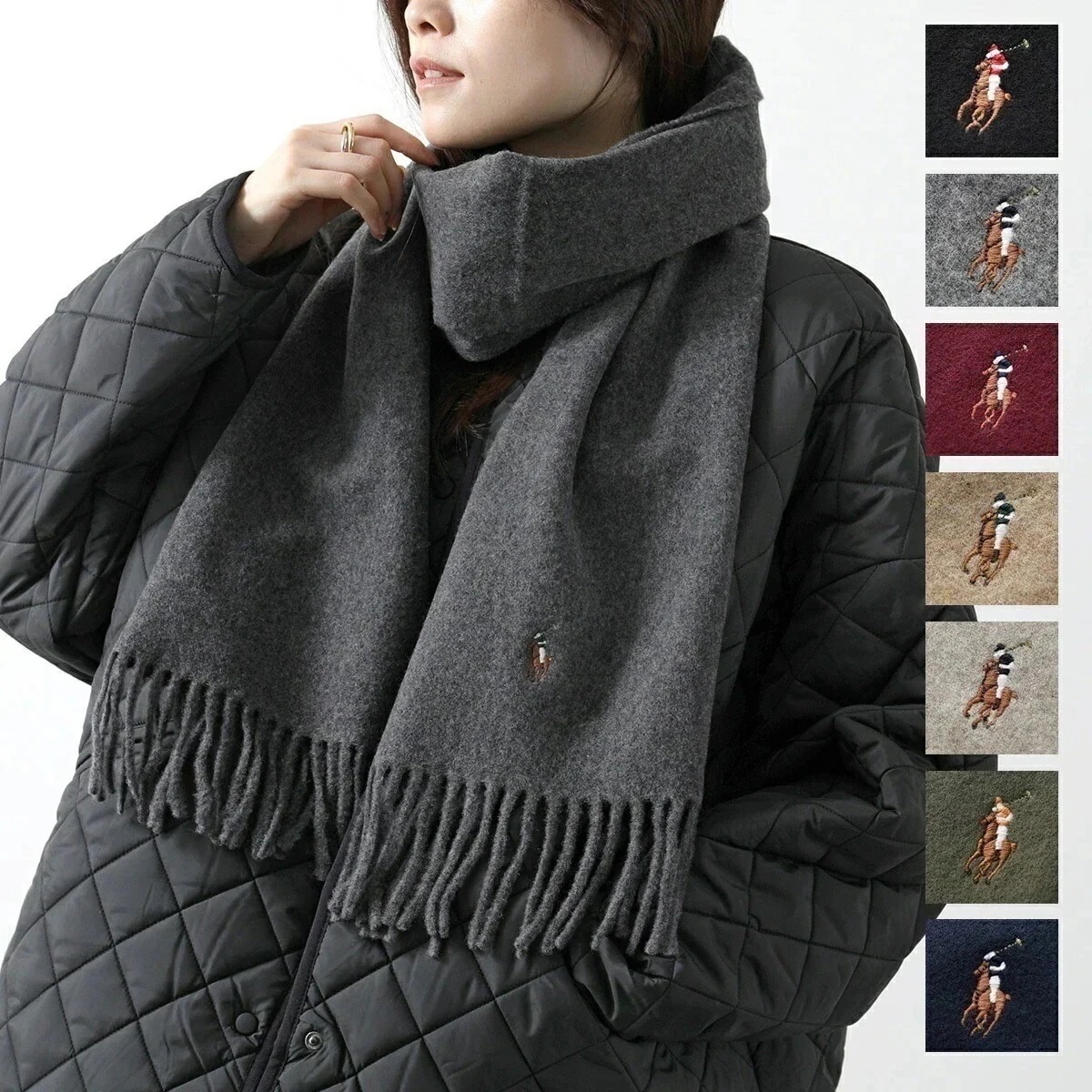 Polo Ralph Lauren ポロラルフローレン マフラー PC1047 レディース ポニー刺繍 ウール フリンジ ストール カラー8色 7,788円