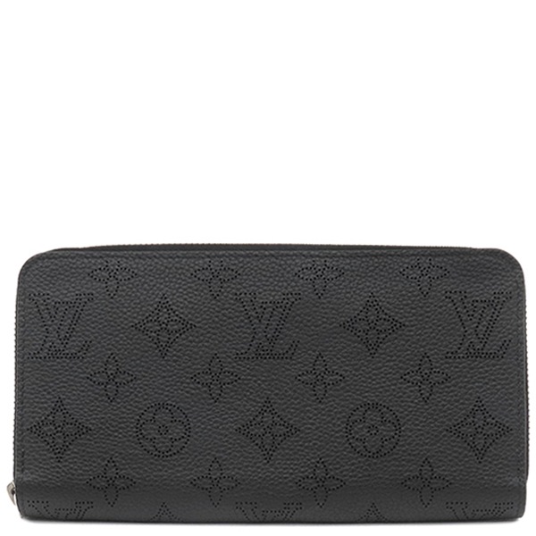 ルイヴィトン LOUIS VUITTON 長財布 ジッピー ウォレット モノグラムマヒナ ノワール シルバー金具 ラウンドファスナー 黒 M61867 RFID【中古】
