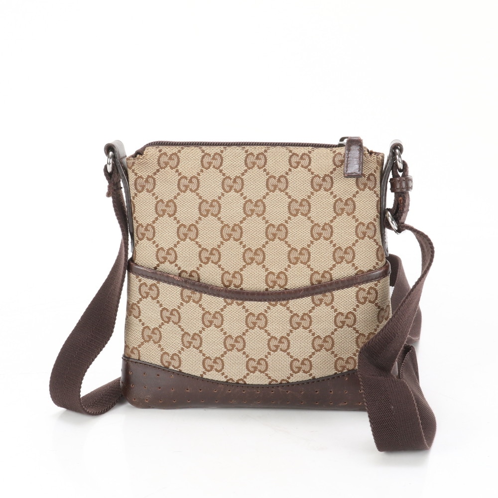 美品 GGキャンバス 147671 レザー×キャンバス ショルダーバッグ 斜め掛け メッセンジャー ビジネス 通勤 トート メンズ ERE BF7-4 中古