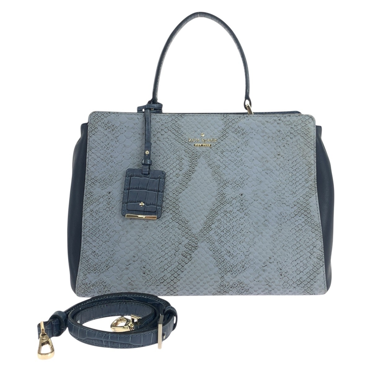 ブルー バイカラー ゴールド金具 レザー ハンドバッグ ショルダーバッグ 2WAY レディース 504006 7,298円