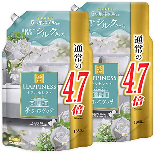 まとめ買い 大容量 ハピネス 夢ふわタッチ 柔軟剤 ホワイトティー 詰め替え 1880mL × 2個