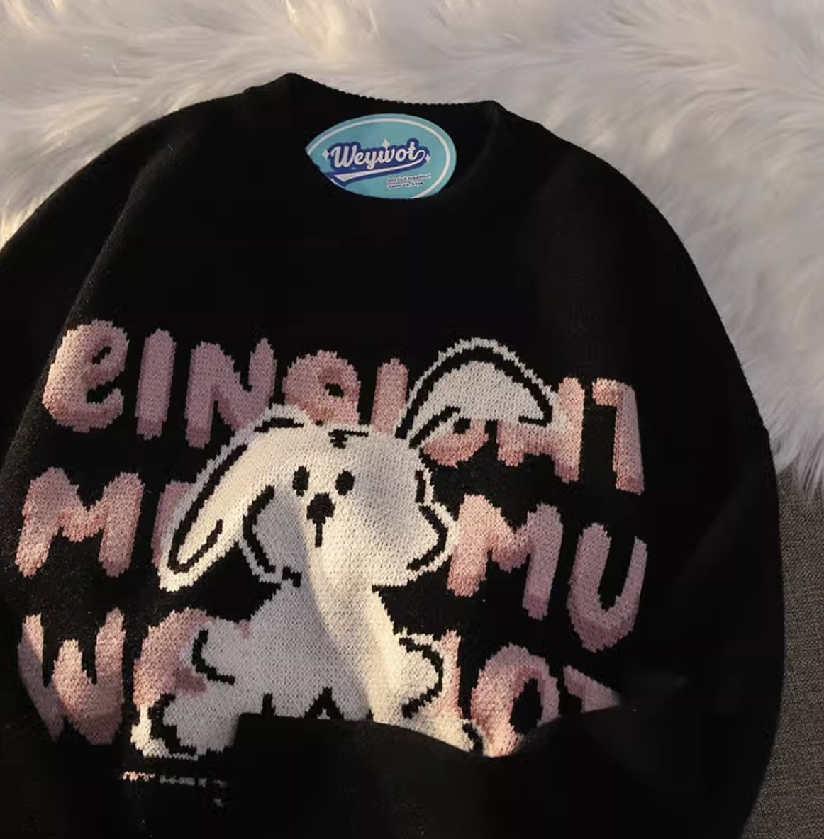 トップス セーター ニットソー プルオーバー ミディアム丈 ミドル丈 袖あり 長袖 ラウンドネック ストレート ワイド 刺繍 ニット 可愛い かわいい シンプル カジュアル おしゃれ お洒落 レトロ