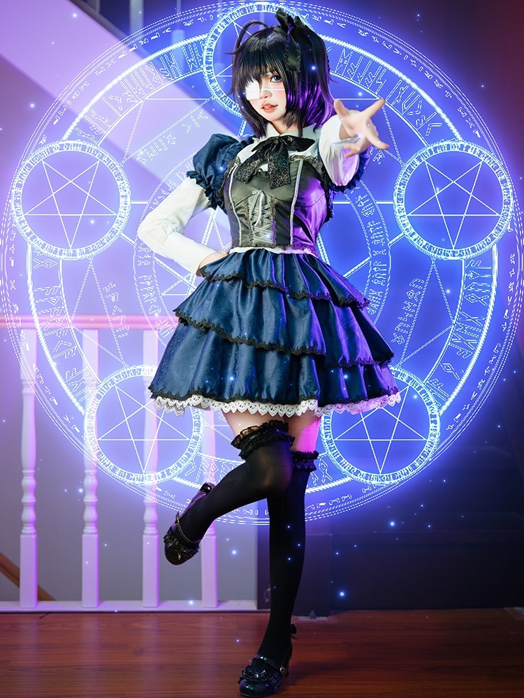 コスプレ 中二病でも恋がしたいlittle Bird Tour六花ウィッグロリータコスチューム女性用