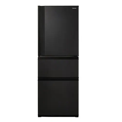 東芝 冷蔵庫 326L 右開き 3ドア 60cm うるおいラップ野菜室 3段冷凍室 GR-Y33SC(KZ) ブラック系