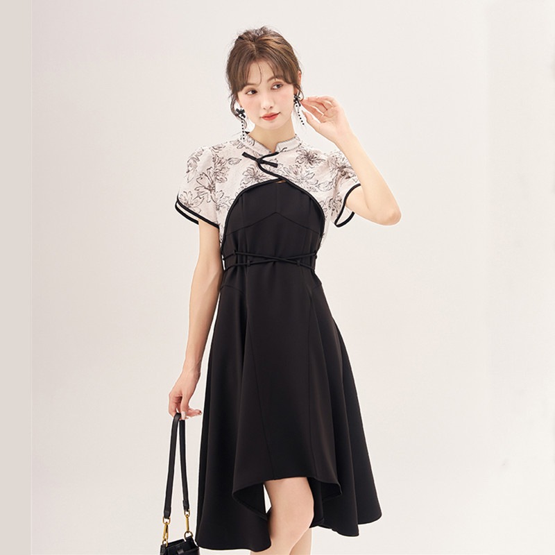 【MI.S】 夏 ワンピース 森ガール レトロ レディース ビーチ ワンピース 中華風 チャイナドレス リゾート ハワイ キャミワンピース 旅行ワンピース